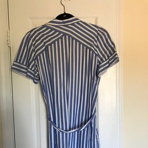 LOFT Dresses - Loft blue and white vertical stripped shirtdress LOFT Dresses - Loft blue and white vertical stripped shirtdress